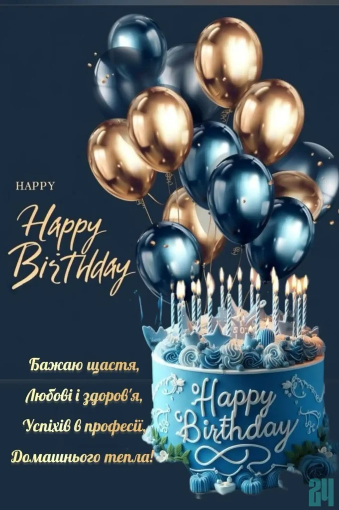 привітання з днем народження мужчині картинки українською мовою