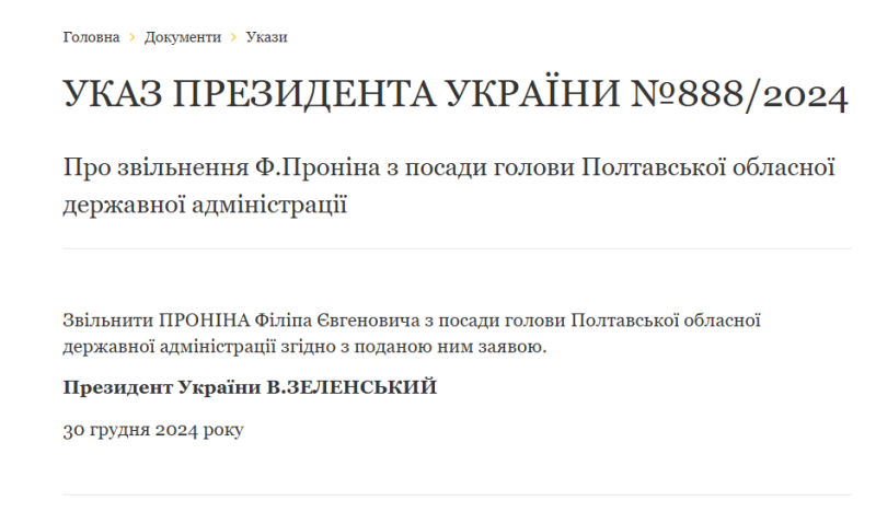 Зеленський звільнив голів Київської та Полтавської ОВА