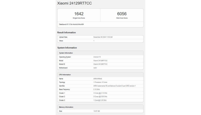 Redmi Turbo 4 / Poco X7 Pro з чипом Dimensity 8400 протестували в Geekbench: на що здатні лише «великі» ядра?