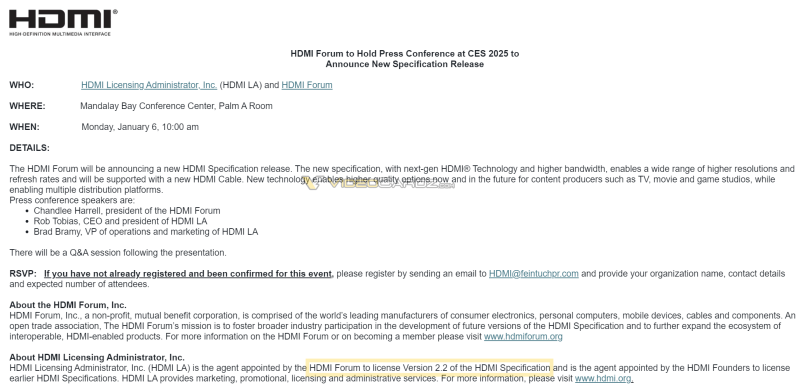 Час анонсу HDMI 2.2 на CES 2025 офіційно підтверджений