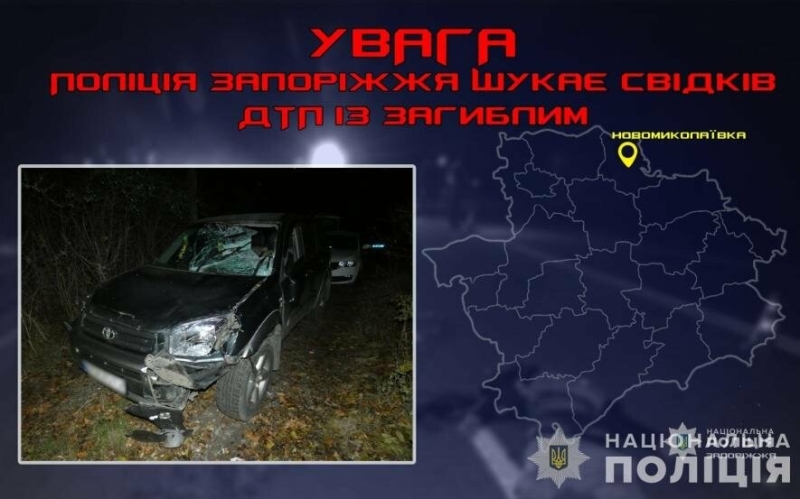 Поліція розшукує свідків смертельної ДТП у Запорізькій області