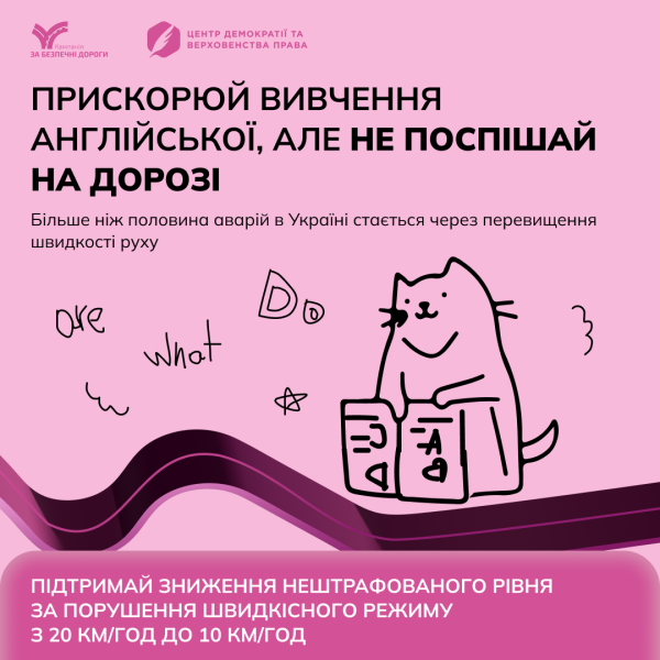 Прискорюйся в житті, але не на дорозі: українців закликають підтримати зміни до ПДР