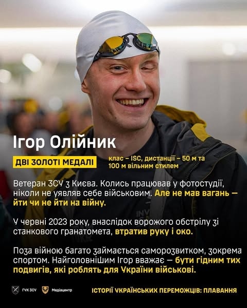 Двоє ветеранів Січеславщини і киянин завоювали 5 золотих медалей у плаванні на «Іграх нескорених»!