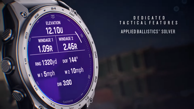 Garmin випустив Tactyx 8-A з розумної години військового класу з Amoled Display, балістичним калькулятором та ціною 1299 доларів.