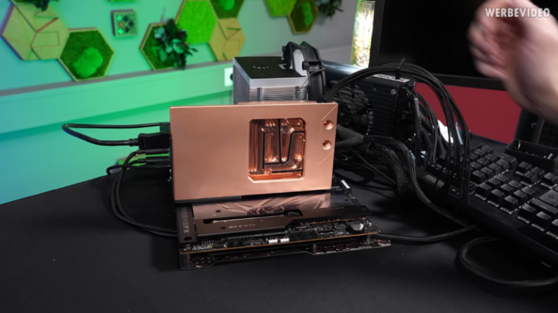 Ютубер створив перший у світі водоблок для NVIDIA RTX 5090 FE