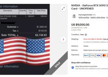 NVIDIA RTX 5090 коштує до $9000 на eBay — і це може бути лише «портрет» відеокарти в рамці