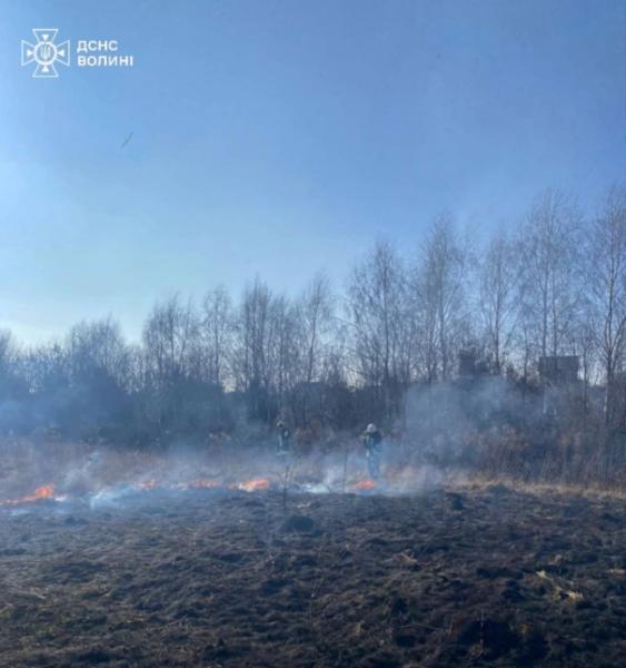 У Луцькому районі горить поле