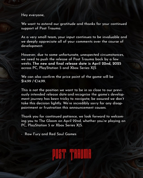Кошмар кондуктора відтерміновується: реліз горору Post Trauma перенесено майже на місяць