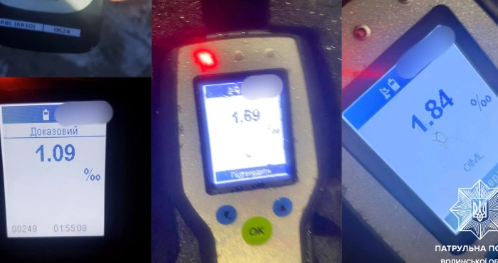 У Луцьку від керування відсторонили пʼяних водїів