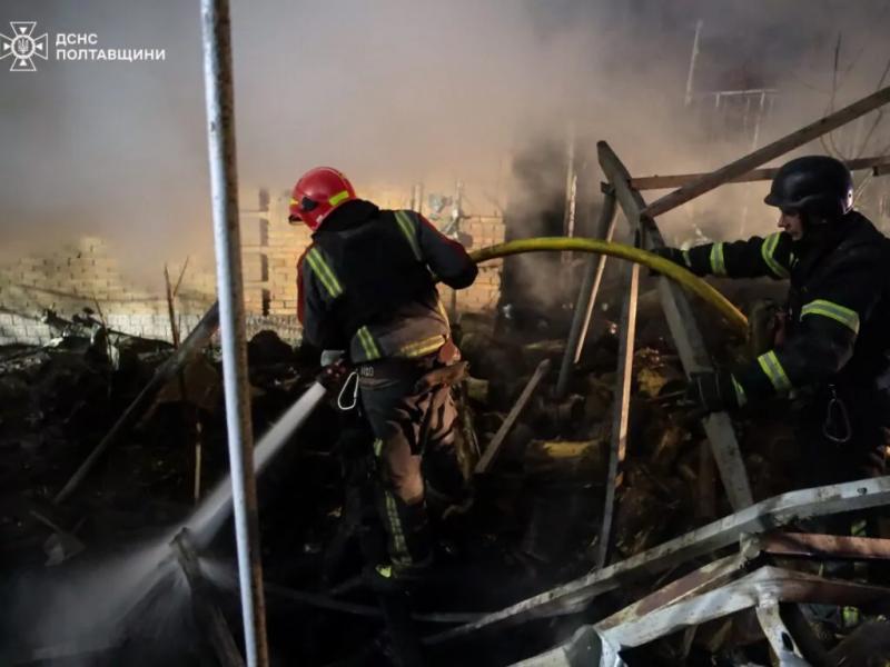 128 об&rsquo;єктів зазнали пошкоджень внаслідок масованого удару ворожих БпЛА на Полтавську громаду: проміжні підсумки нічної атаки 22 квітня