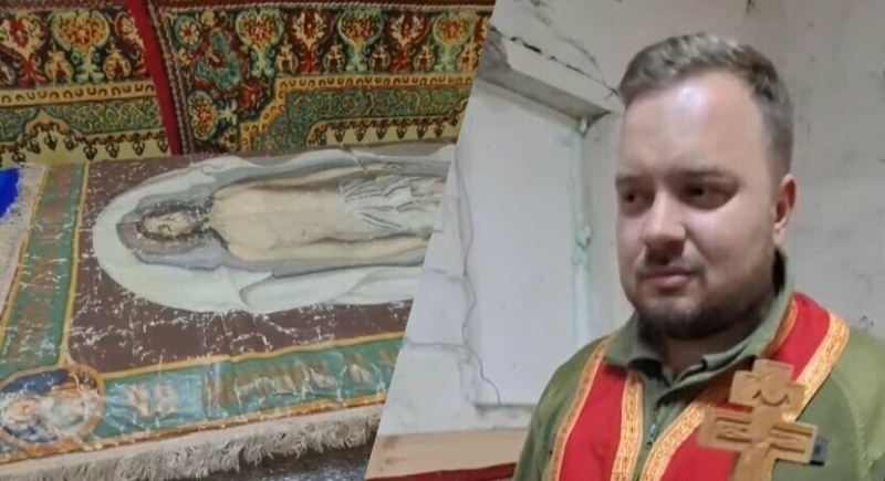 Унікальну плащаницю зі святих місць Зарваниці привезли на передову