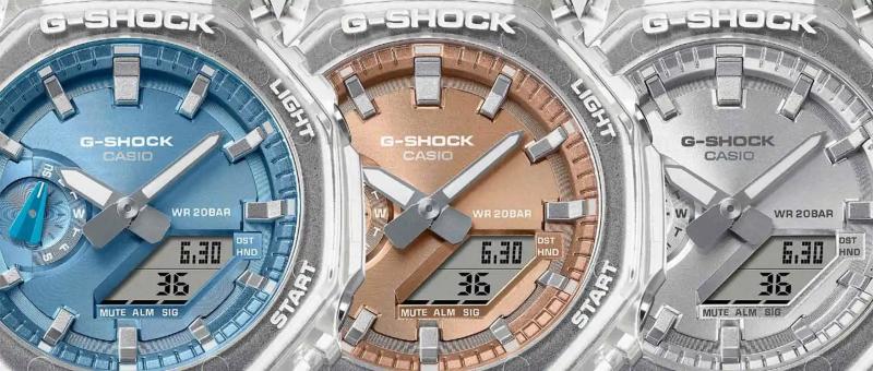 Casio почала продажі в Європі нових напівпрозорих різнокольорових годинників GA-2100BM