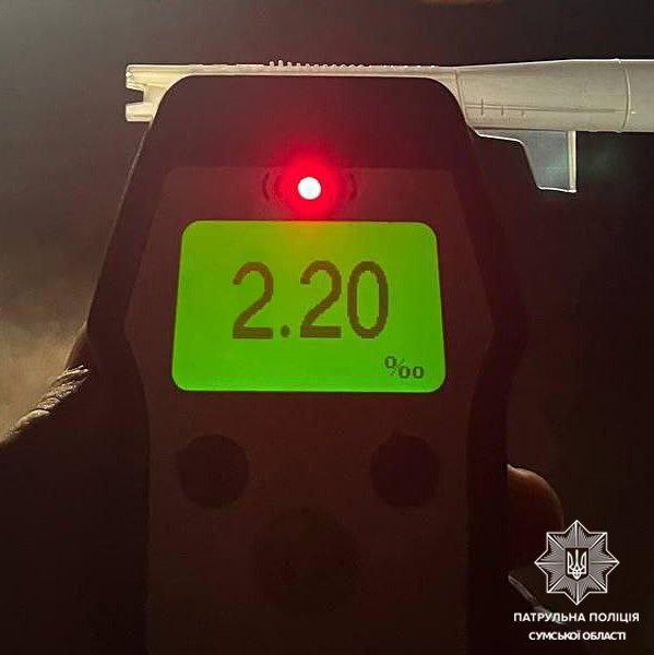 Сумські патрульні зупинили вночі п’яного водія