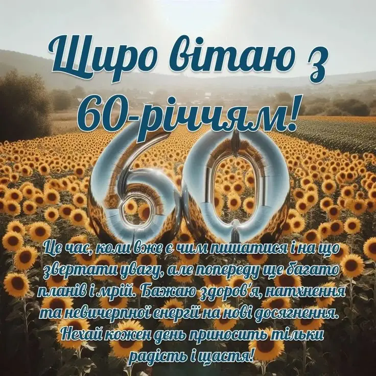 Привітання з ювілеєм 60 років своїми словами