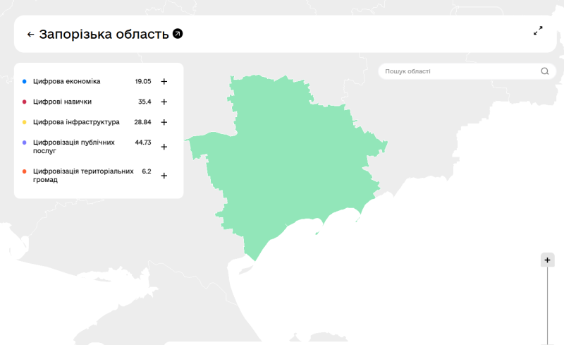 Рівень цифровізації Запорізької області нижчий за середній: найкраще з послугами, найгірше - з безпечним середовищем