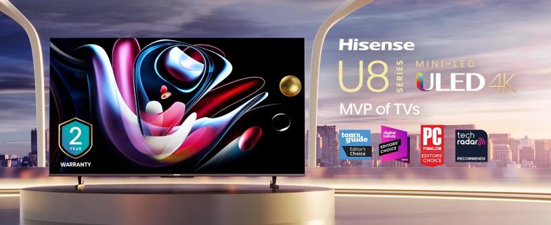 Hisense U8Q Mini LED TV: Новинка з 4K та Dolby Atmos доступна в Європі