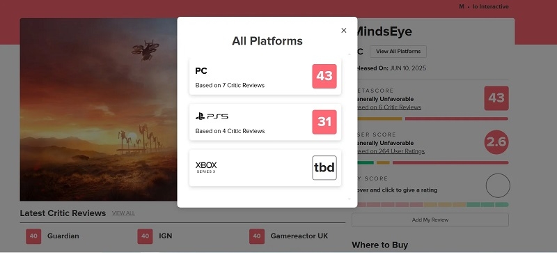 Їм це вдалося! MindsEye стала найгіршою грою 2025 року за версією Metacritic
