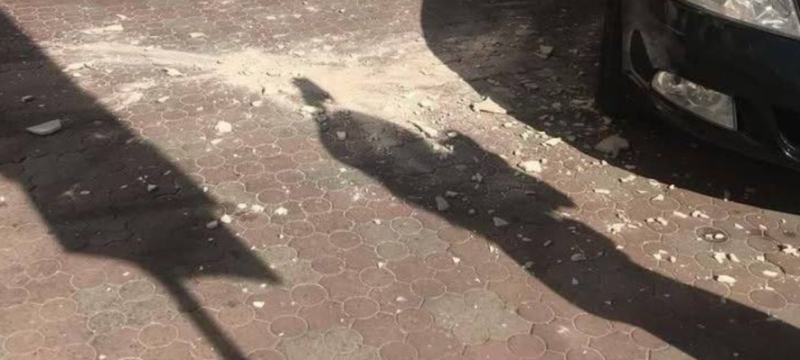 Обвал фасаду в Івано-Франківську: на щастя, обійшлося без жертв