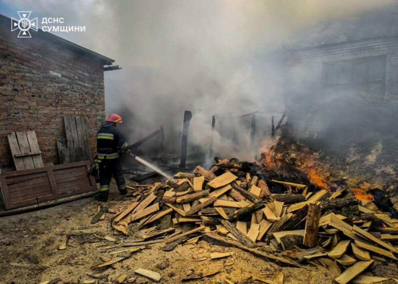 В Охтирці рятувальники запобігли масштабній пожежі на деревообробному підприємстві (ВІДЕО)