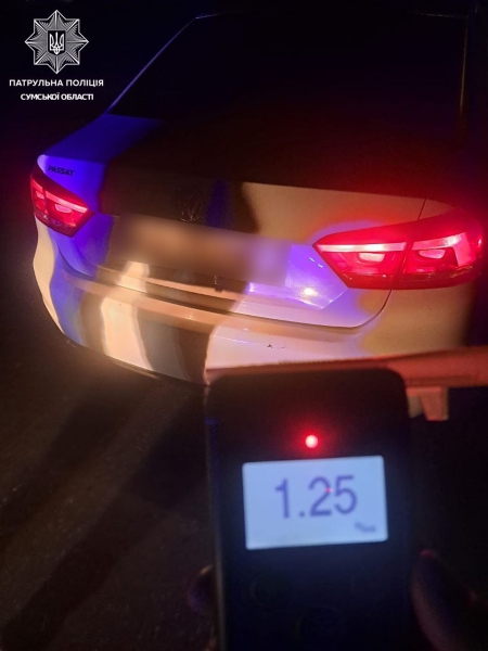 Вночі в Сумах патрульні зупинили п’яного водія без прав