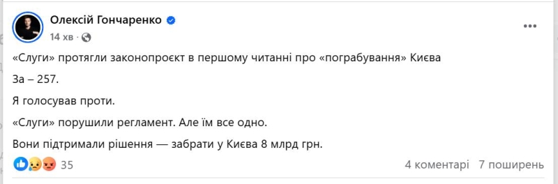 Рада підтримала законопроєкт, який може позбавити Київ 8 млрд грн бюджетних коштів