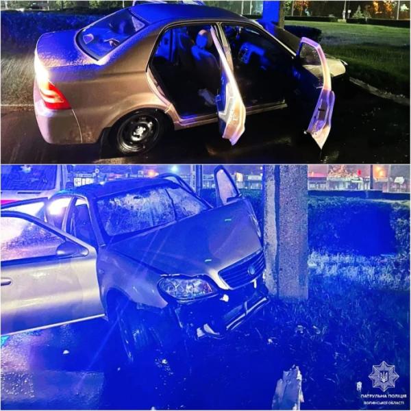 У Луцьку за ніч сталися дві аварії за участі нетверезих водіїв