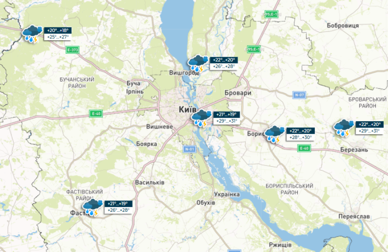 Уточнення і доповнення навздогін: погода сьогодні у понеділок погіршиться. І де чекати дощів з грозами