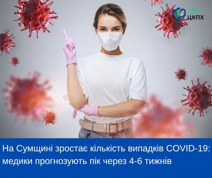 На Сумщині зростає кількість випадків COVID-19: медики прогнозують пік через 4-6 тижнів