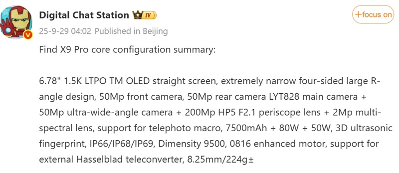 Флагманський чіпсет, набір потужних камер та акумулятор 7500 мАг — інсайдер розкрив характеристики Oppo Find X9 Pro