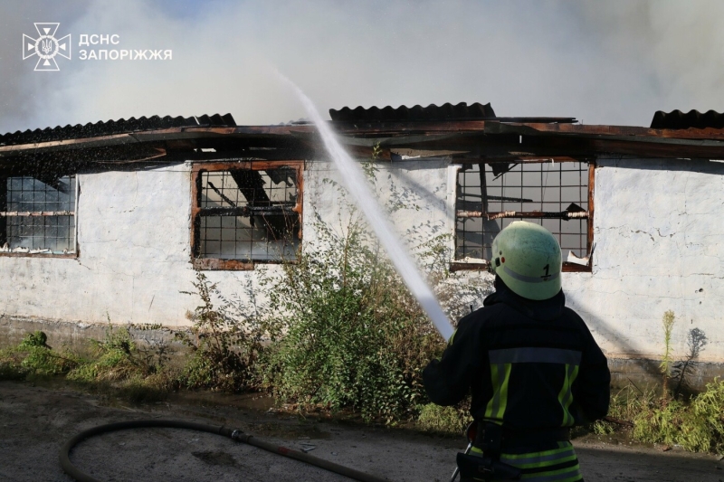 У Запоріжжі сталася масштабна пожежа: зайнявся склад з горючими матеріалами