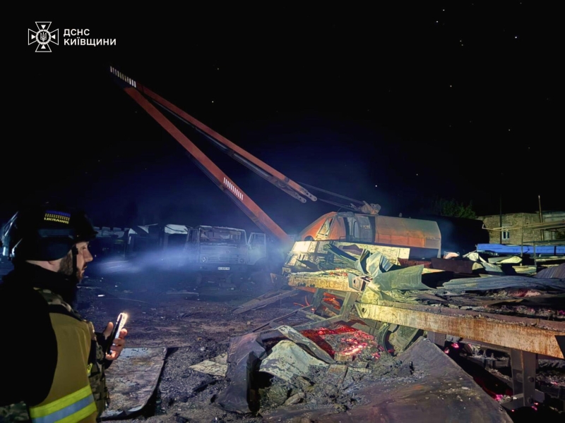 Рятувальники показали наслідки нічної атаки на Київщину (фото)