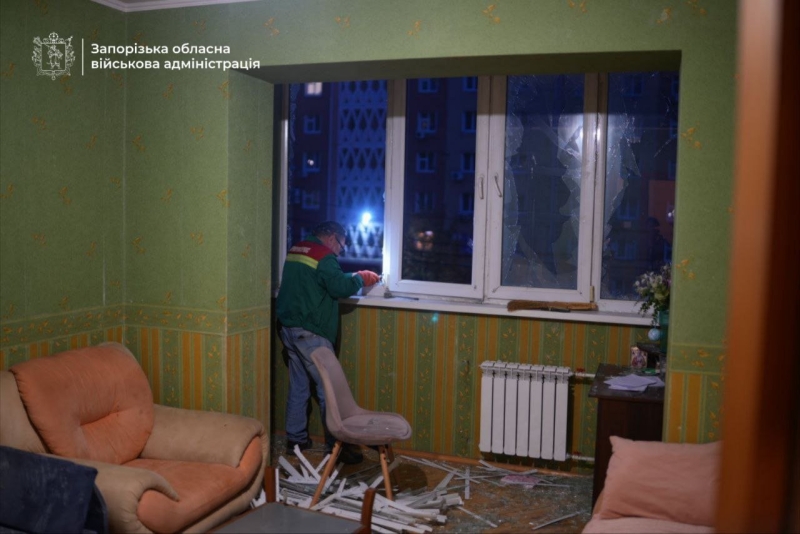 У Запоріжжі внаслідок атаки БПЛА пошкоджено п’ять осель