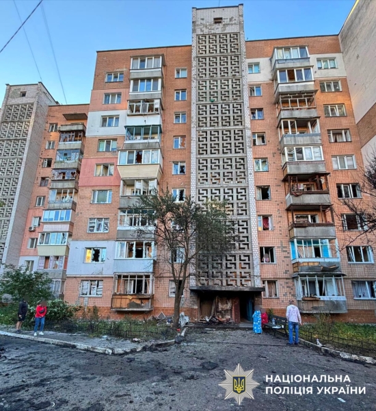 Внаслідок атаки дронів пошкоджена багатоповерхівка у Вишгородському районі (фото)