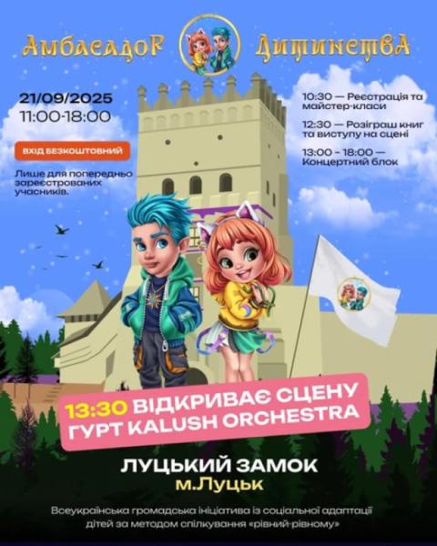 У Луцьку відбудеться всеукраїнський дитячий благодійний фестиваль «Амбасадор Дитинства»