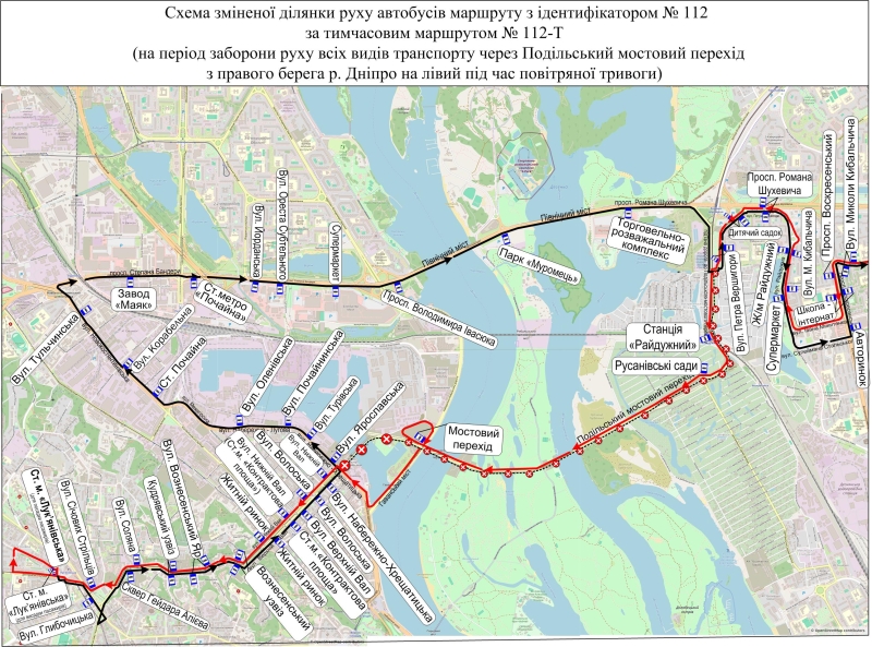 Під час повітряної тривоги три автобусних маршрути Києва мінятимуть рух (схеми)