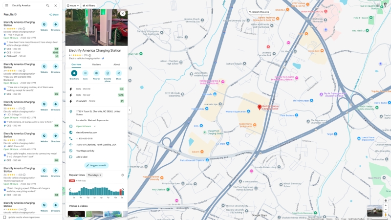 У Google Maps з'явилися розширені дані про зарядні станції EV, але поки що тільки в США і для однієї мережі