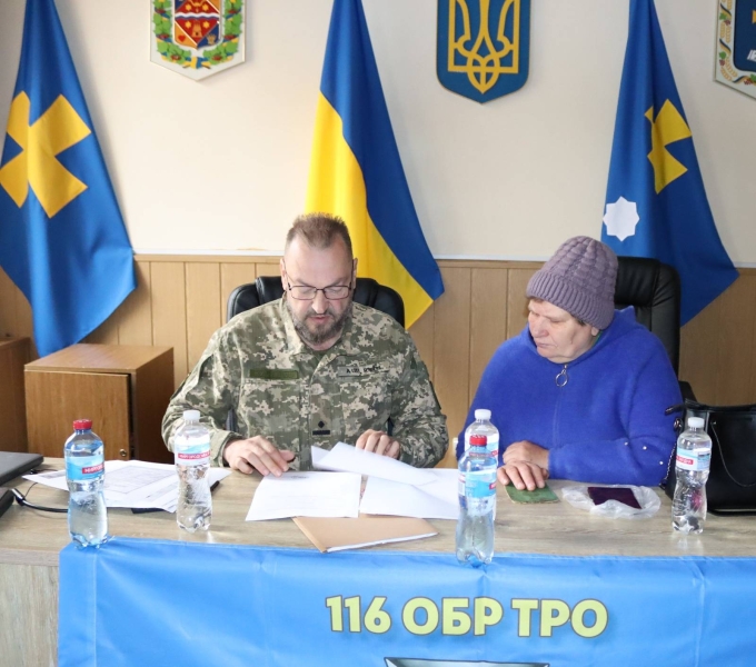 На Миргородщині представники 116-ї ОБр ТрО зустрілися з родинами загиблих, зниклих безвісти та полонених воїнів
