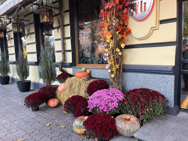 Полтава – в атмосфері Хелловіну: моторошні декорації, гарбузи та відьми на вулицях міста
