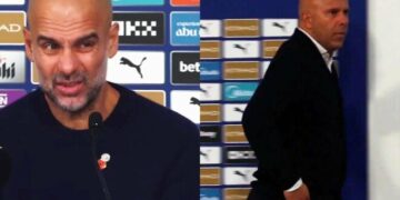 ВІДЕО. Реакція Гвардіоли та Слота після матчу Ман Сіті – Ліверпуль