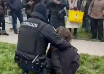 Жінка верещала і напала на людей з ножем: у Франківську незвичайне затримання на вулиці (ВІДЕО)