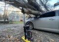У Запоріжжі через сильний вітер дерево впало на припарковані авто