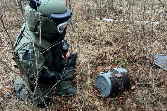 На Київщині лісник знайшов бойову частину російського дрона (фото)