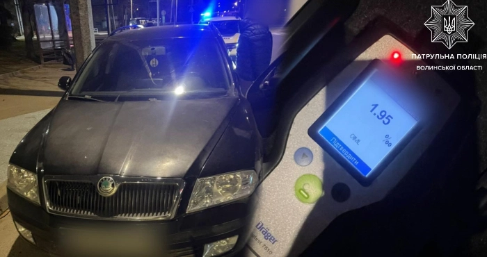 У Луцьку зупинили п'яного водія Skoda