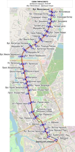 Рух електротранспорту на лівому березі Києва 12 січня дублюють автобуси (схема)