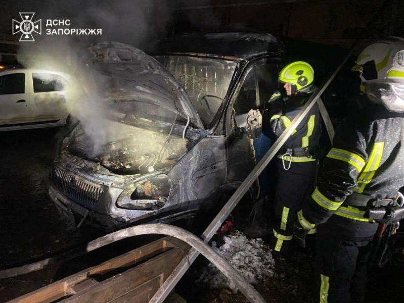 У Запоріжжі зайнялися вантажний мікроавтобус і господарська споруда