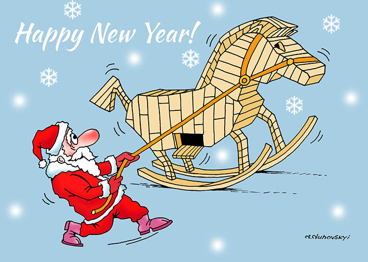 Дніпровський художник-карикатурист креативно привітав земляків з Новим роком