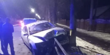 У Луцьку водій Audi в’їхав у дерево та огородження
