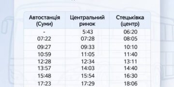 Від завтра автобус «Суми – Стецьківка» курсуватиме за новим графіком