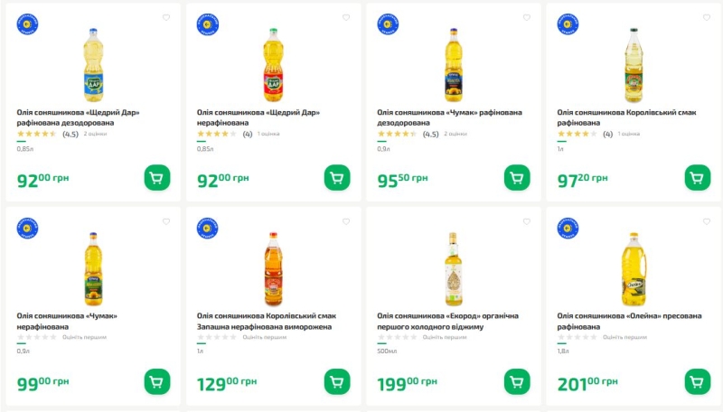 Скільки коштує пляшка олії у Києві: порівняння цін у найбільших мережах