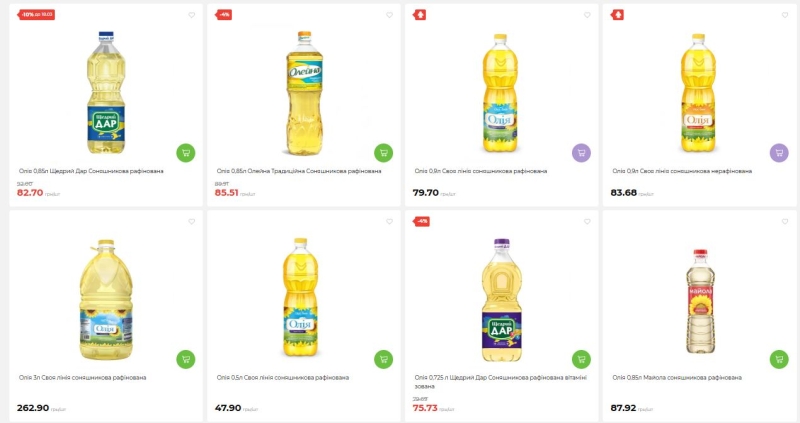 Скільки коштує пляшка олії у Києві: порівняння цін у найбільших мережах